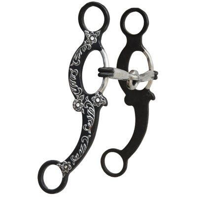 Kankikuolain yhdellä nivelellä Snaffle Bit with Shanks Show Black 12,7 cm