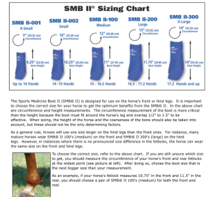 SMBII Sizing Chart