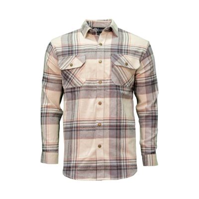 Key Men's Fort Scott Plaid Flannel Shirt flanellipaita, Denim Ivory