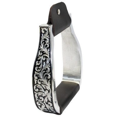 Jalustimet alumiinia Black w/Flower Engraving