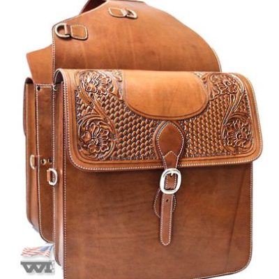 Satulalaukku Tooled Leather Saddle Bag