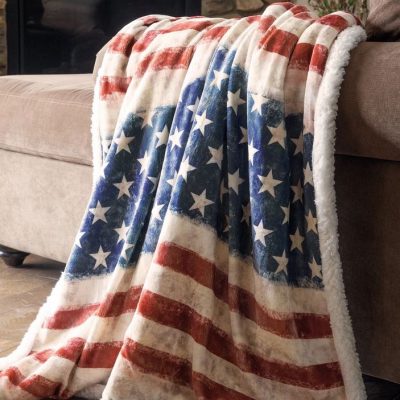 Fleecehuopa Wrangler Stars & Stripes USA American Flag Blanket