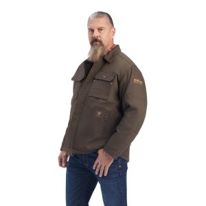 Ariat Men's Rebar DuraCanvas Sherpa-Lined Coat takki