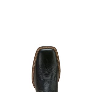 Ariat Women's Round Up StretchFit W Square Toe Western Boot Black Deertan