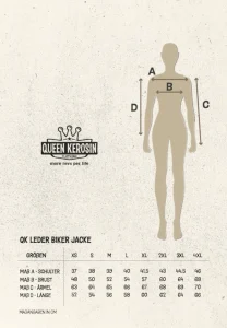 Size chart Queen Kerosin Leather Jacket Marlon