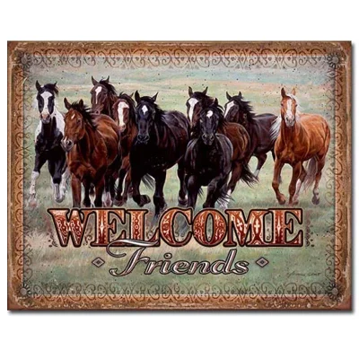 Peltikyltti Welcome Friends