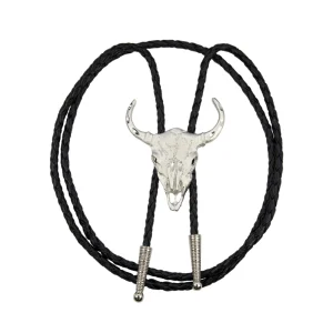 Bolotie Silver Steer Skull