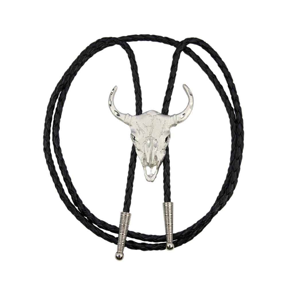 Bolotie Silver Steer Skull