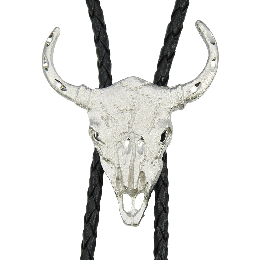 Bolotie Silver Steer Skull